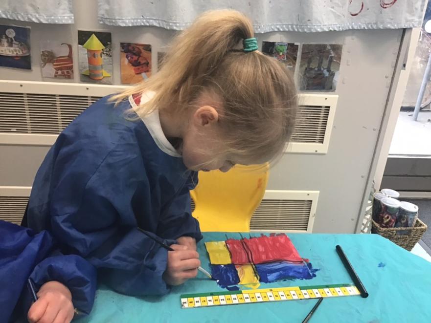 exploring maths through art - straight lines - Piet Mondrian 